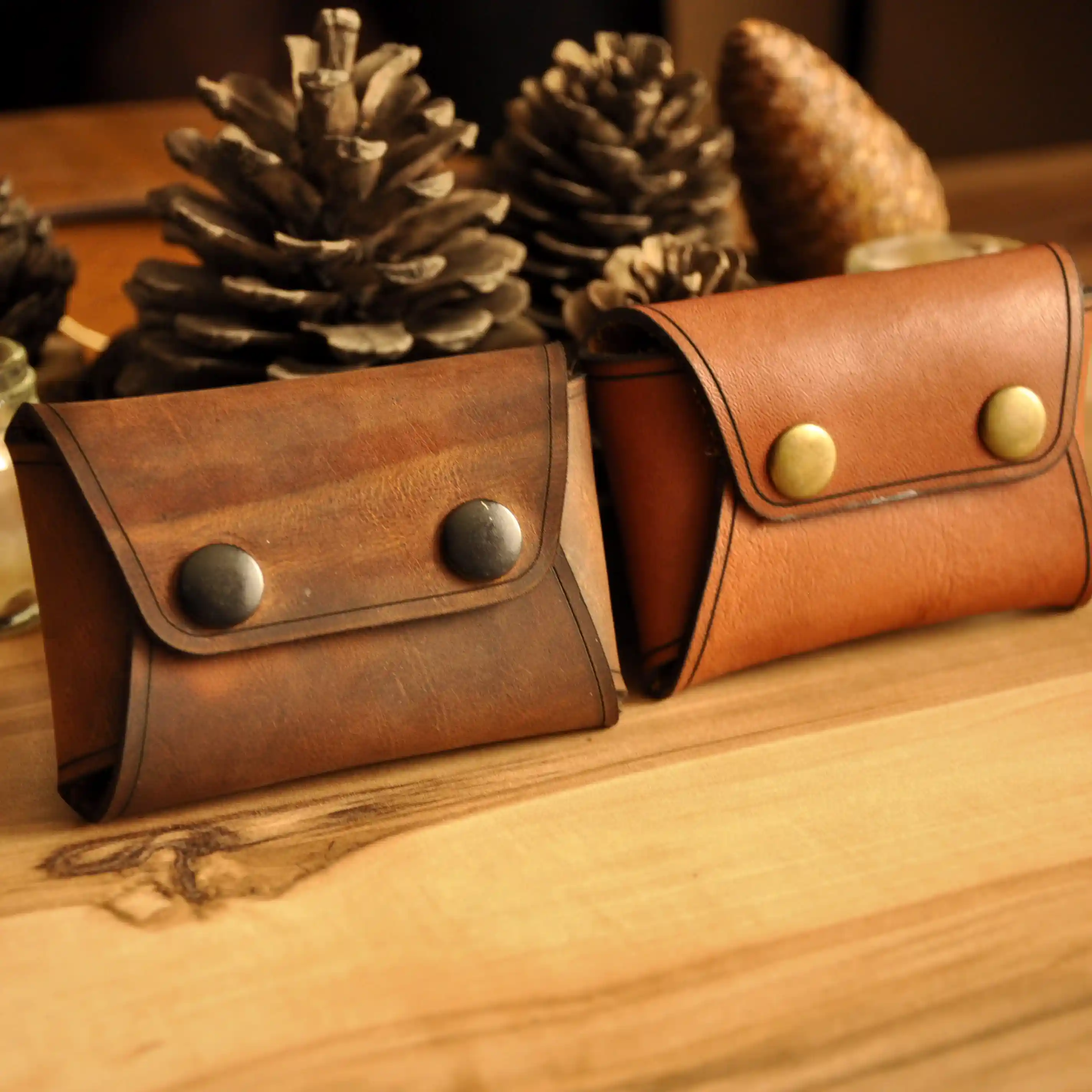 Tinimini Bozuk Para Cüzdanı Kompakt Tasarım Hakiki Deri El Yapımı