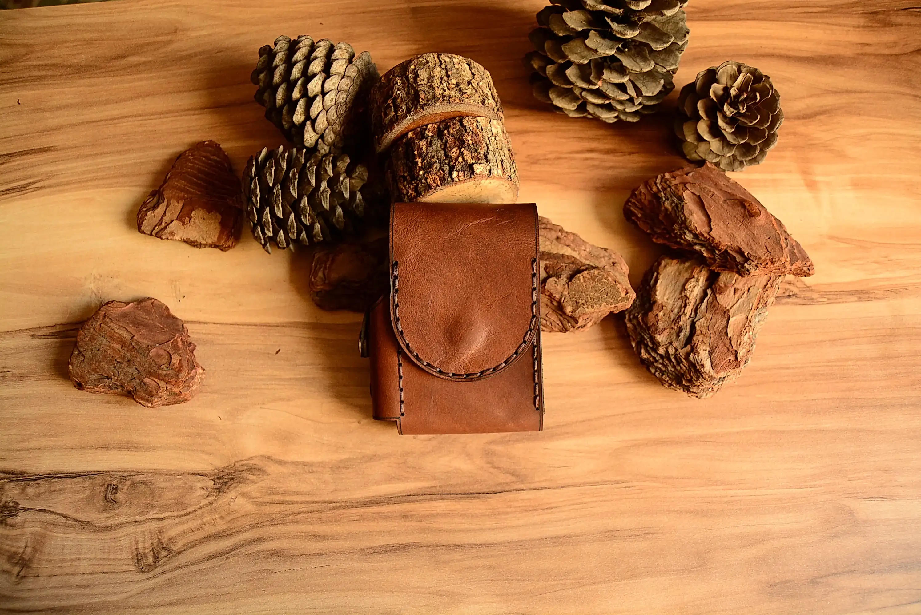 Uzun Sigara Kılıfı Hakiki Deri El Dikişi Kılıfı