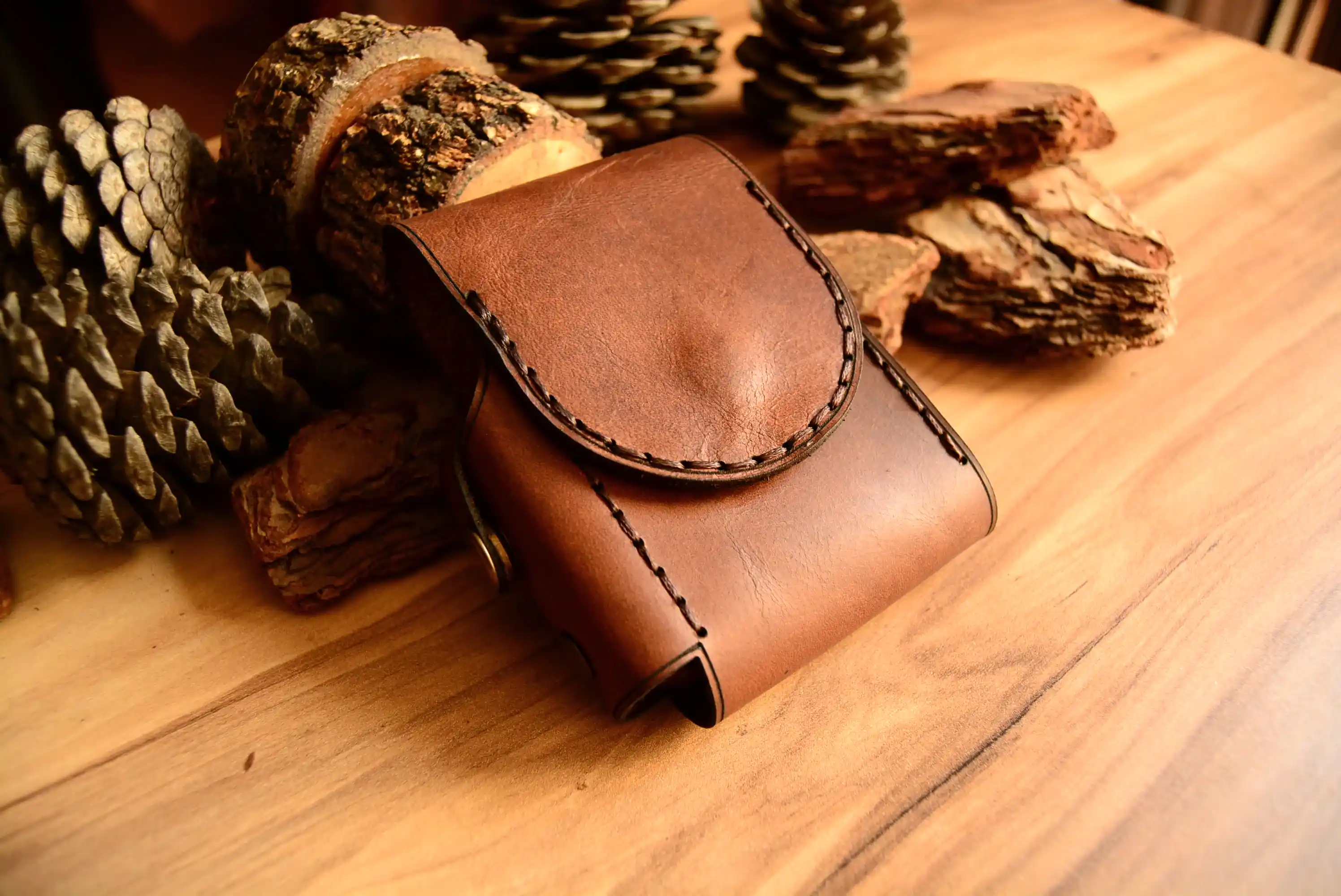 hakiki deri el yapimi uzun sigara paketi kılıfı deri