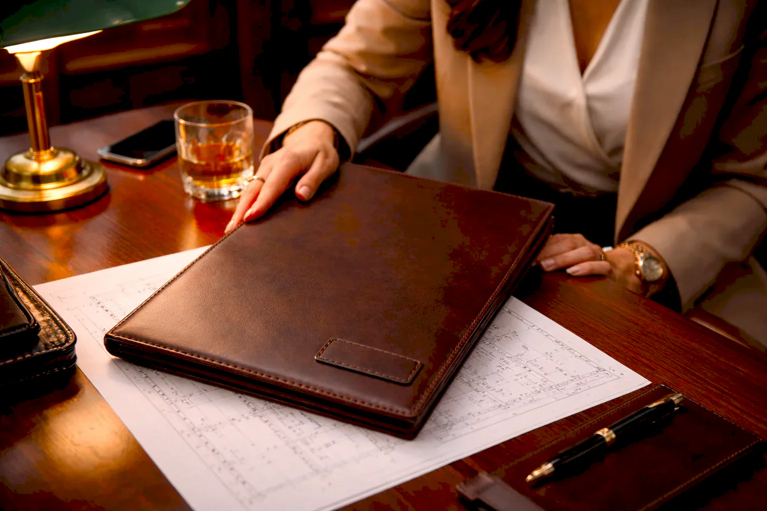 Veys A4 Sekreterlik Deri El Yapımı Hakiki Deri Clipboard