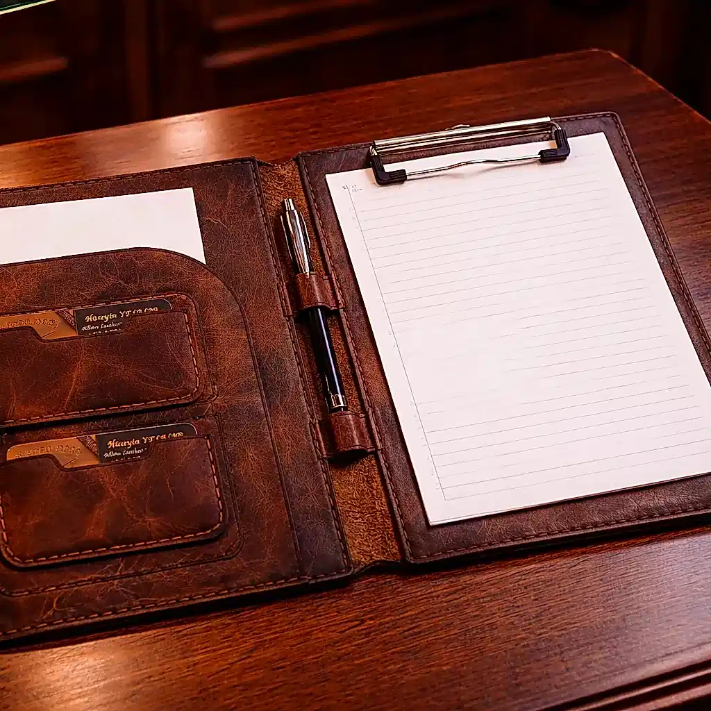 Veys A5 Organizer Deri El Yapımı Hakiki Deri Clipboard