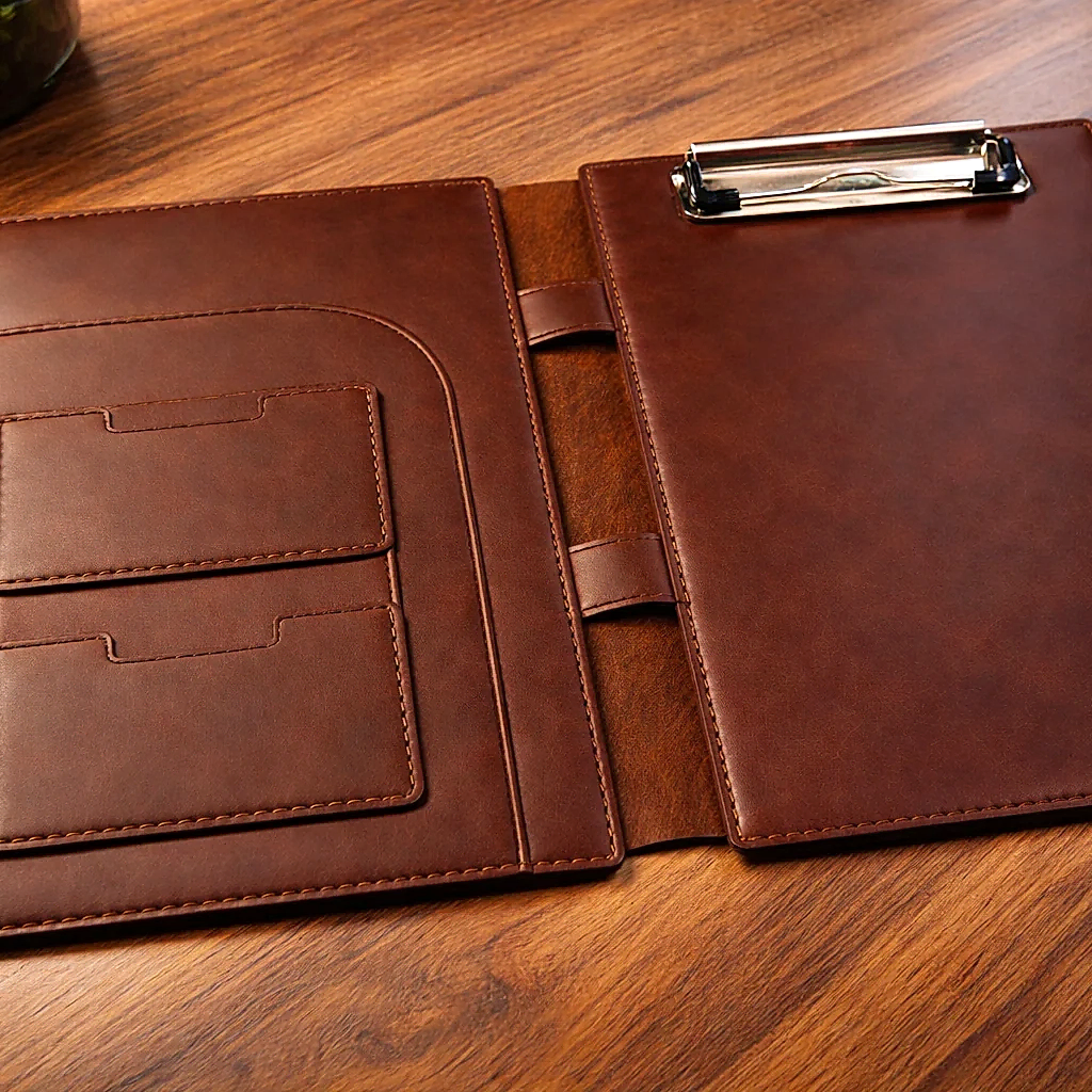 Veys A5 Organizer Deri El Yapımı Hakiki Deri Clipboard