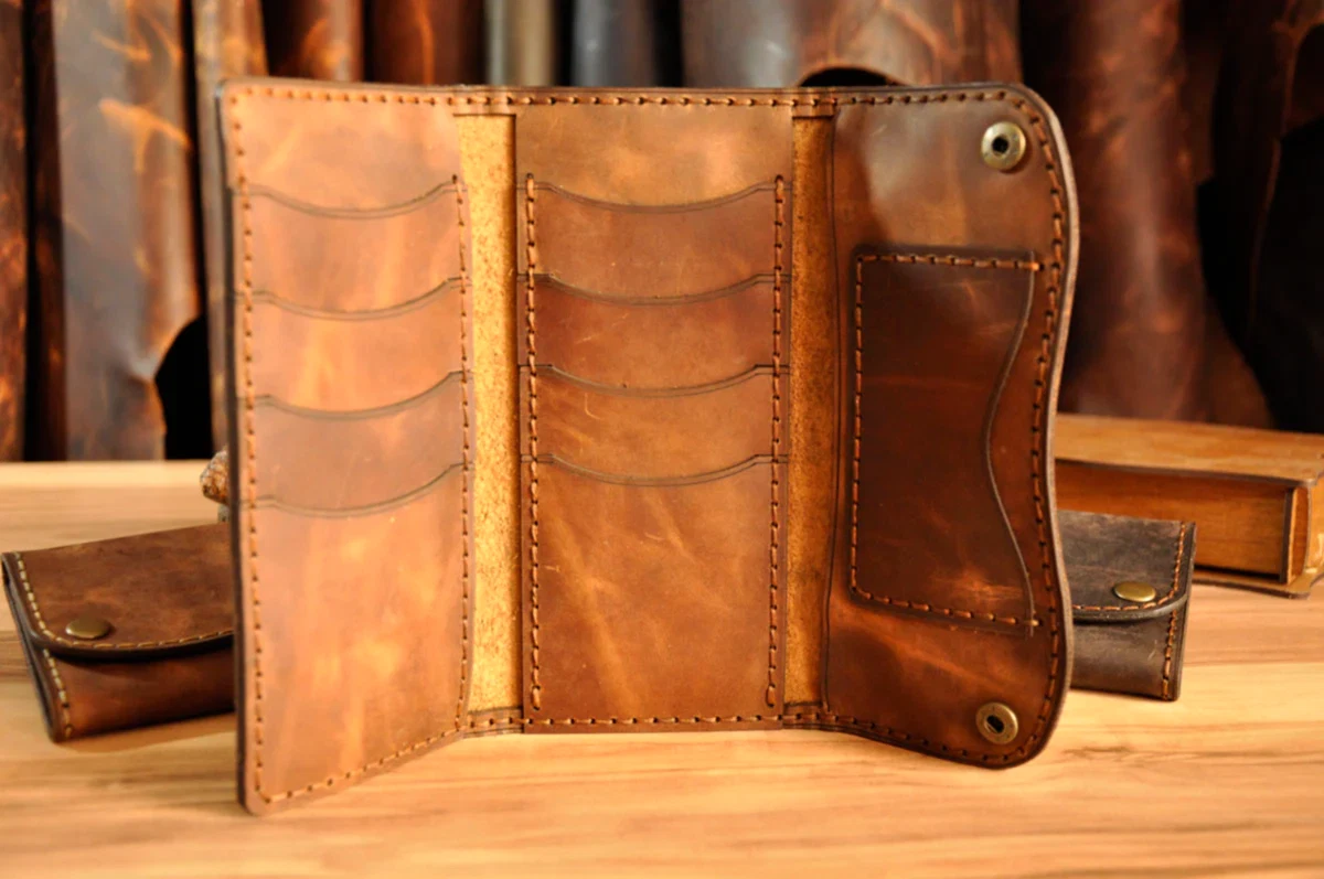 Gaya Uzun Cüzdan Hakiki Deri El Yapımı