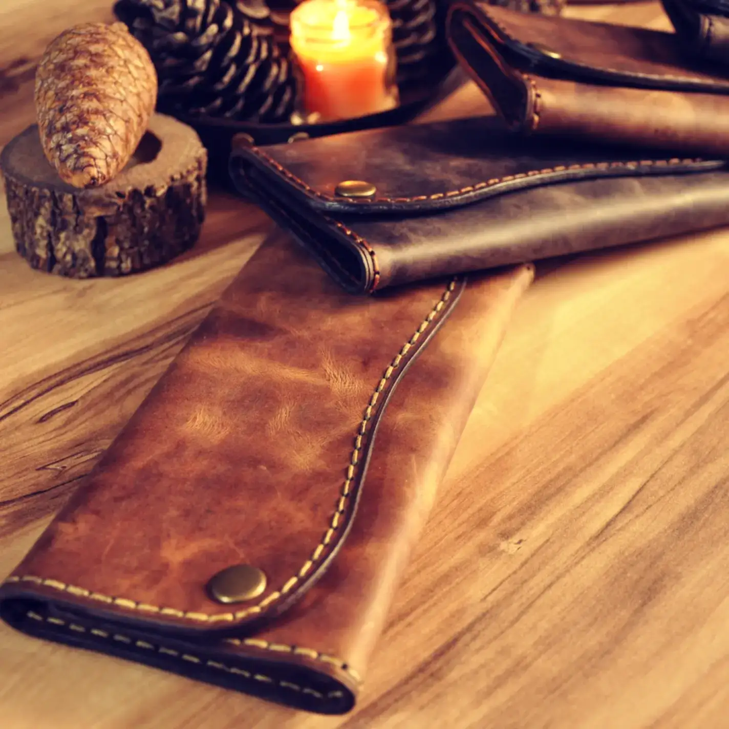 Gaya Uzun Cüzdan Hakiki Deri El Yapımı