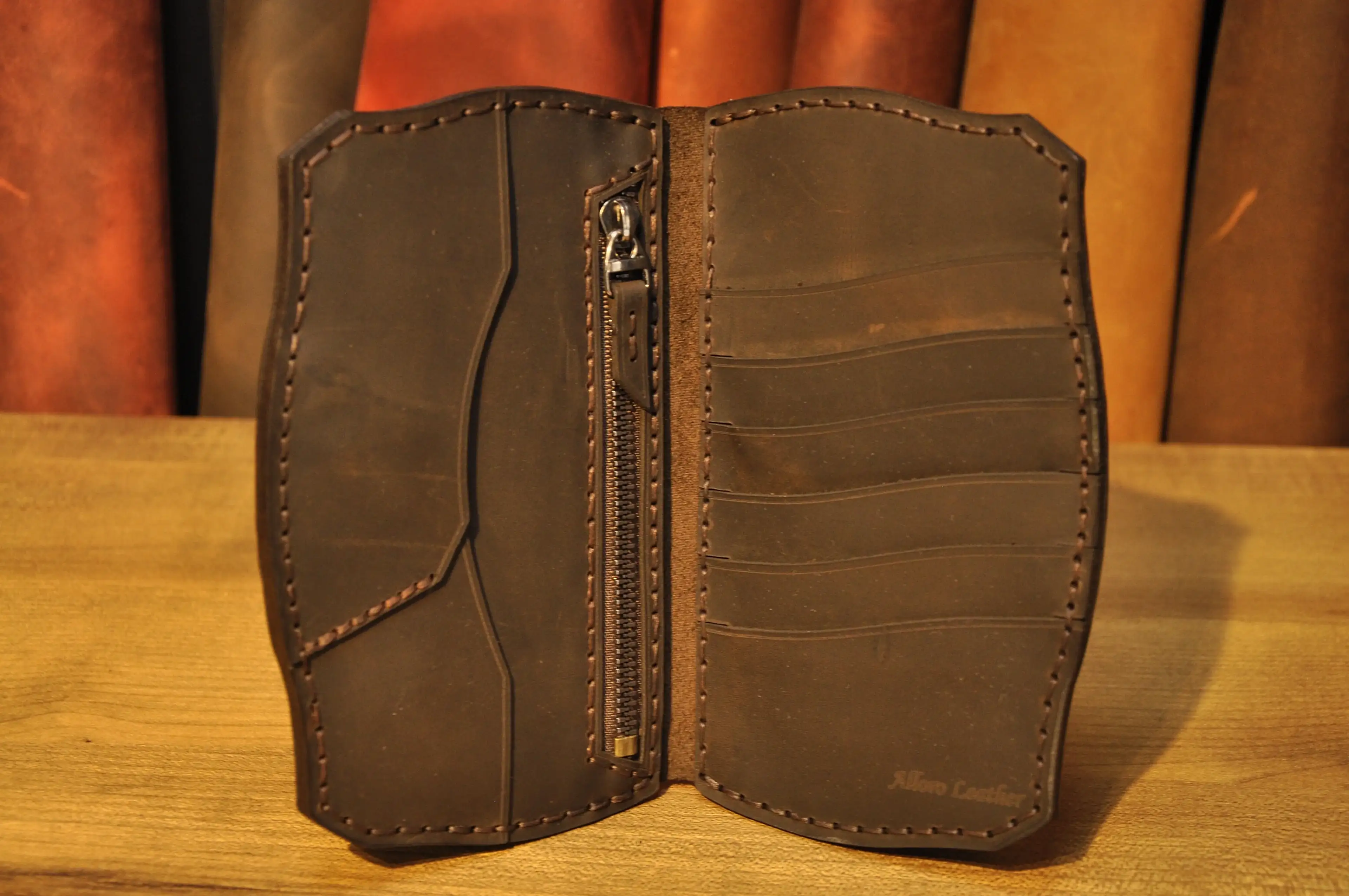 Zeus Uzun Cüzdan Hakiki Deri El Yapımı